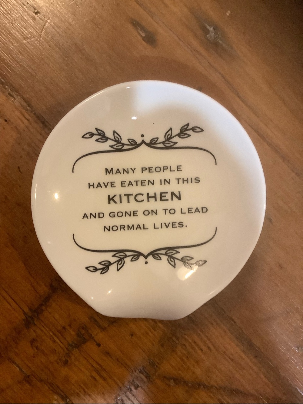 Demdaco White Ceramic Spoon Rest with Subtle Gloss